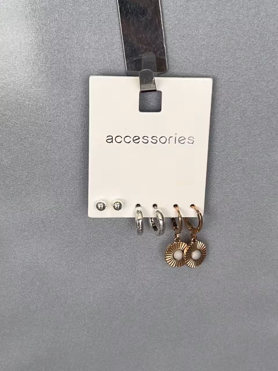 ست گوشواره 3 تایی طلایی، نقره ای و رزگلد