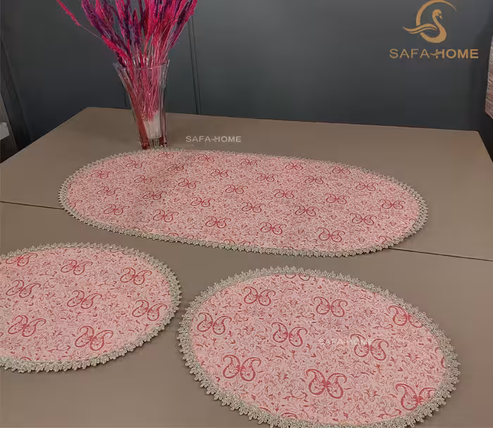 ست 3 تکه رومیزی جلو مبلی ترمه هاشمی کد 137