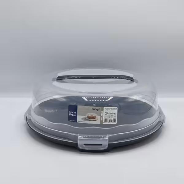 دنیا پلاستیک - ظرف کیک مدل کوتاه طوسی 30305