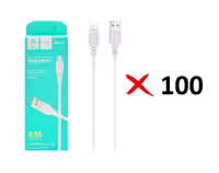 سبد 100 عددی کابل شارژ فست اندروید DENMEN مدل D01V پک دار- سفید