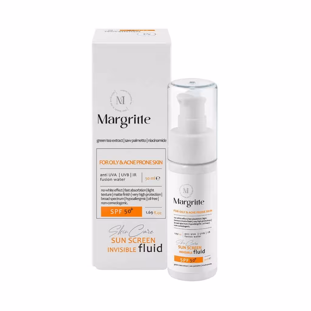 فلوئید ضد آفتاب ساده حجم 50 میلی لیتر SPF50  مارگریت پوست چرب