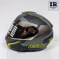 کلاه کاسکت بلوتوث دار فک متحرک تکنو Tekno - خاکستری فسفری   T6