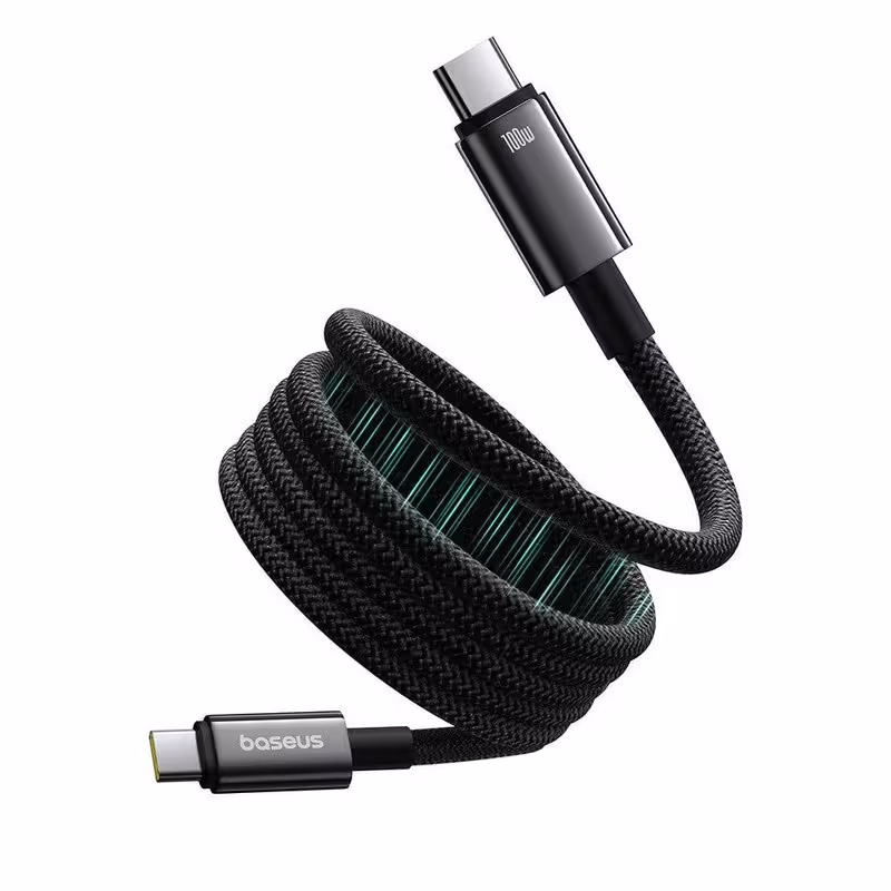 کابل USB-C بیسوس مدل Tungsten Gold Magnetic 100W طول 1 متر