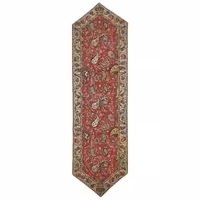 رومیزی رانر ترمه نفیس ابریشم کد TRRA155 رنگ قرمز آستر قرمز