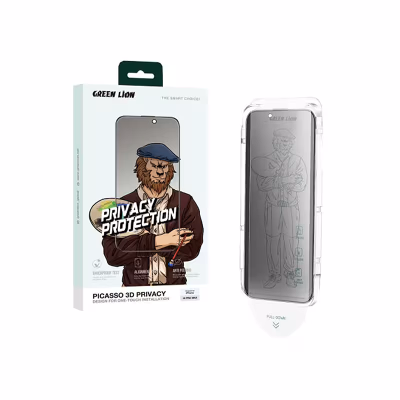 گلس پرایوسی گرین لاین مدل Picasso 3D مناسب برای گوشی اپل Iphone 16 Pro