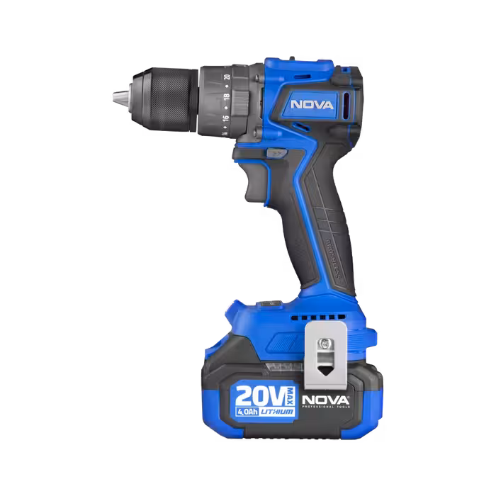 دریل پیچ گوشتی شارژی نووا  13 میلیمتری 20 ولت براشلس با کیف BMC کد 5524