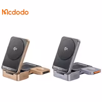 شارژر بی سیم آیفون سری 12 و بالاتر 15 وات و استند رومیزی تاشو چهارکاره مک‌دودو CH-5192