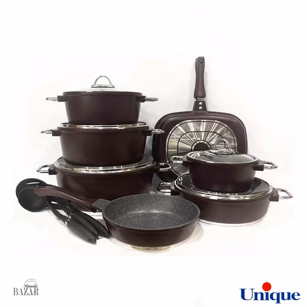 سرویس قابلمه 16 پارچه مونیخ زرشکی یونیک کد 7652