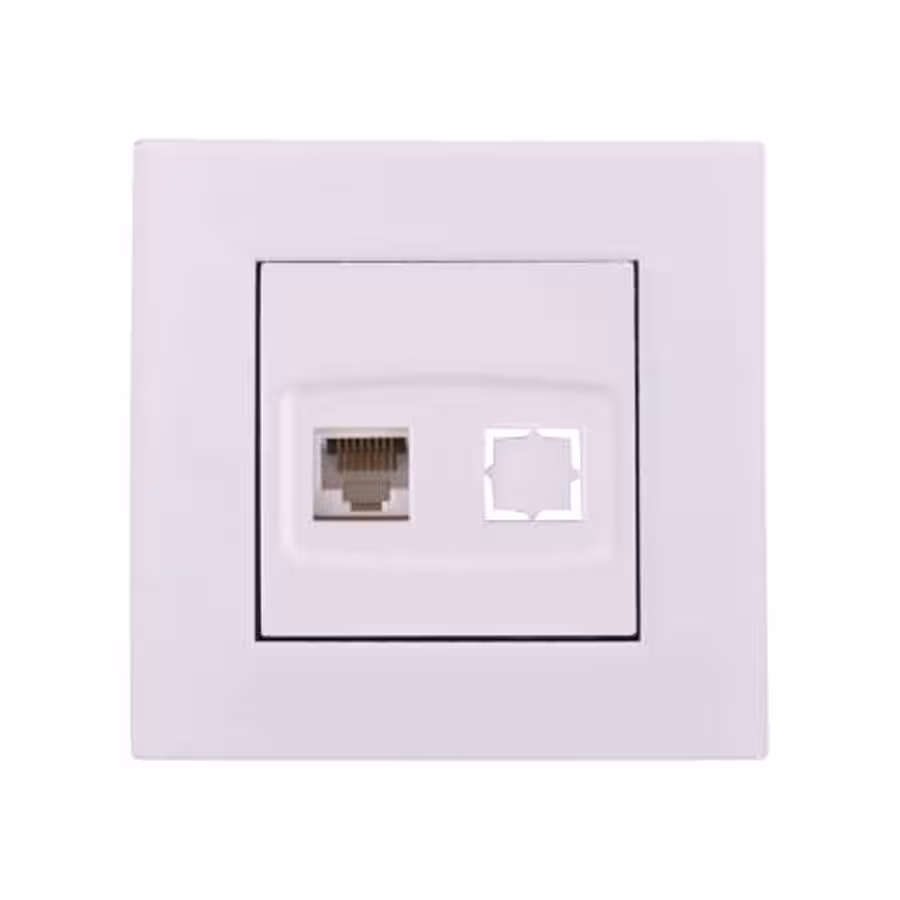 پریز سوکت شبکه cat6 جهان الکتریک مدل کریستال - سفید