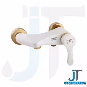 شیر توالت اهرمی سفید طلایی آریانا (مدل کارن)