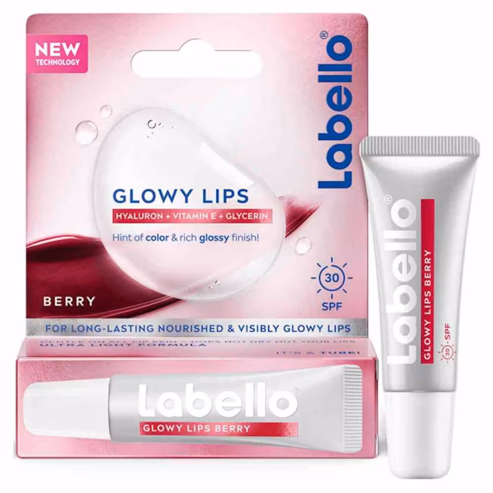 بالم لب لابلو مدل Glowy Lips Berry حاوی هیالورون، ویتامین E و گلیسیرین با SPF 30 حجم 10 میل