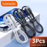 پک 3 تایی کابل USB به لایتنینگ توکی Toocki 3pcs USB to Lightning Cable (2.4A/1 1 0.25m) سفید/مشکی