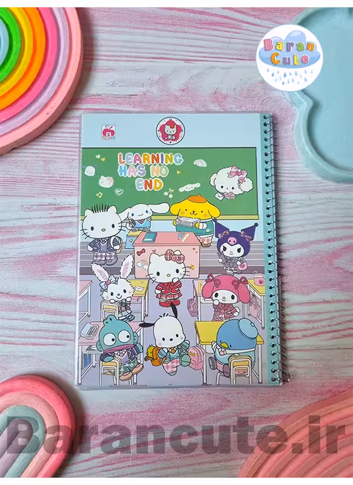 دفتر 60 برگ سیمی جلد شده حاشیه دار نهال طرح کورومی و دوستان مدرسه