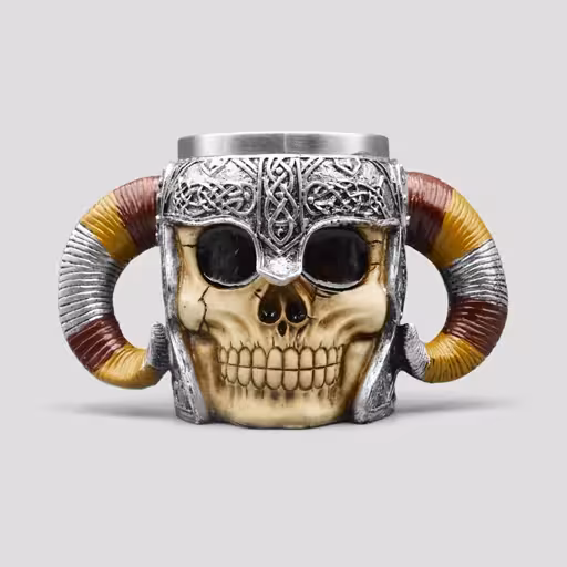 ماگ اسکلت داخل استیل طرح جمجمه وایکینگ