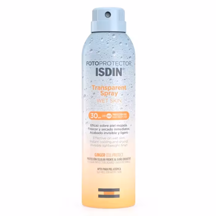 اسپری ضد آفتاب ایزدین spf 30Fotoprotector ISDIN Transparent Spray Wet Skin SPF 30