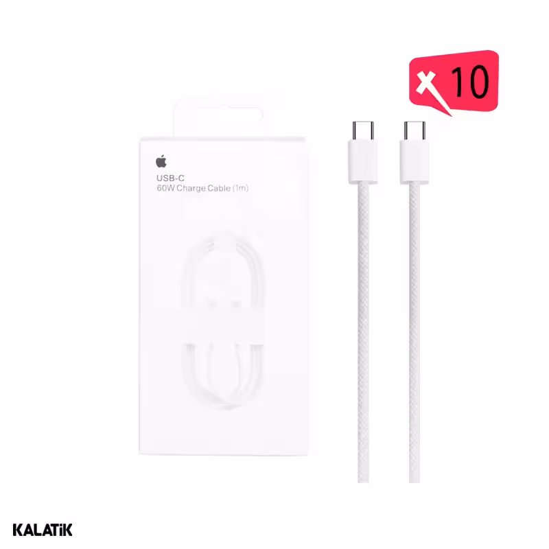 کابل تبدیل USB-C به USB-C اپل آیفون 16 مدل MQKJ3ZM/A به طول 1 متر-بسته 10 عددی-شارسل