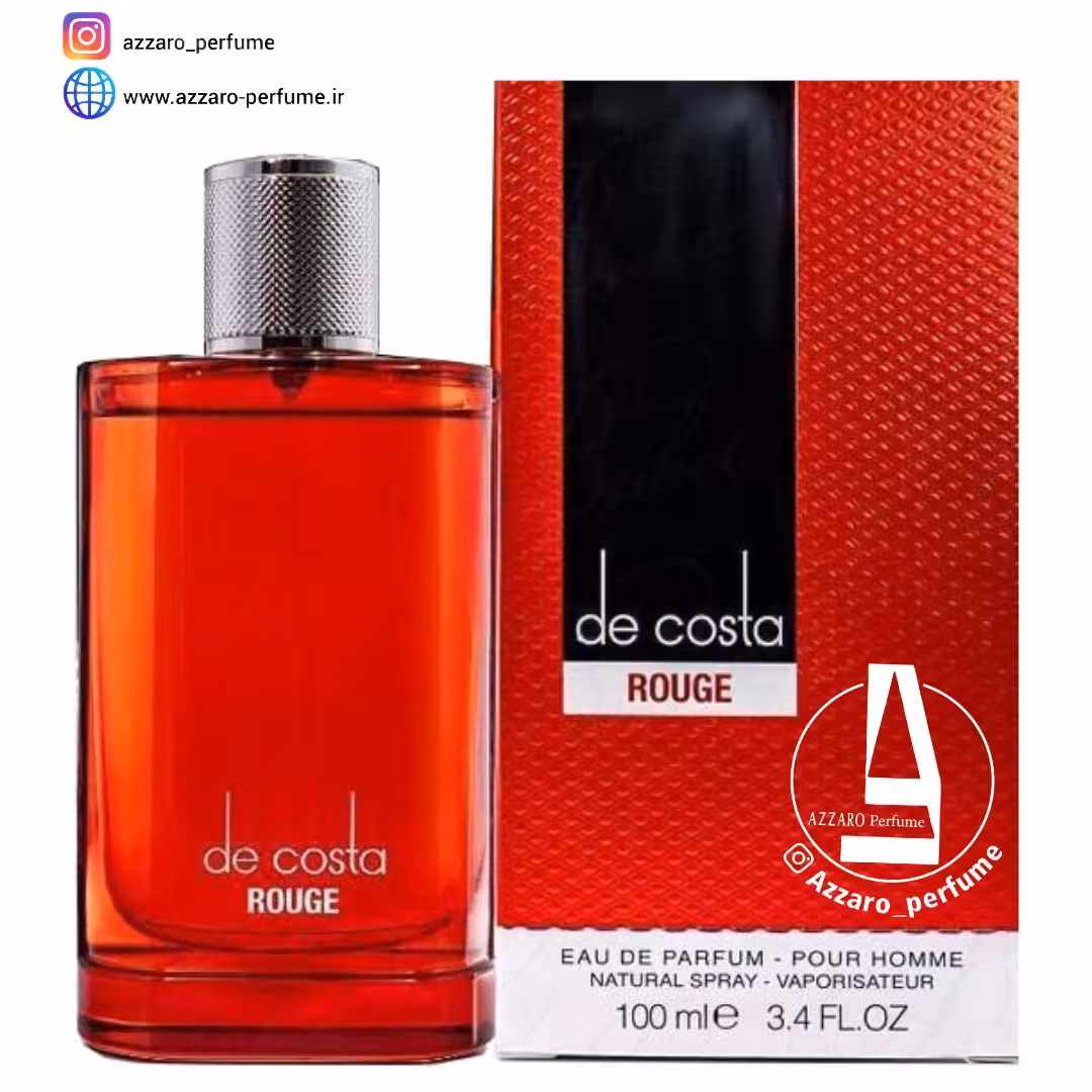 عطر مردانه فراگرنس ورد De Costa Rouge رایحه دانهیل دیزایر قرمز حجم 100 میل