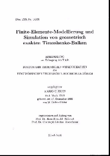 خرید و دانلود نسخه کامل کتاب Finite-Elemente-Modellierung und Simulation von Geometrisch Exakten Timoshenko-Balken
