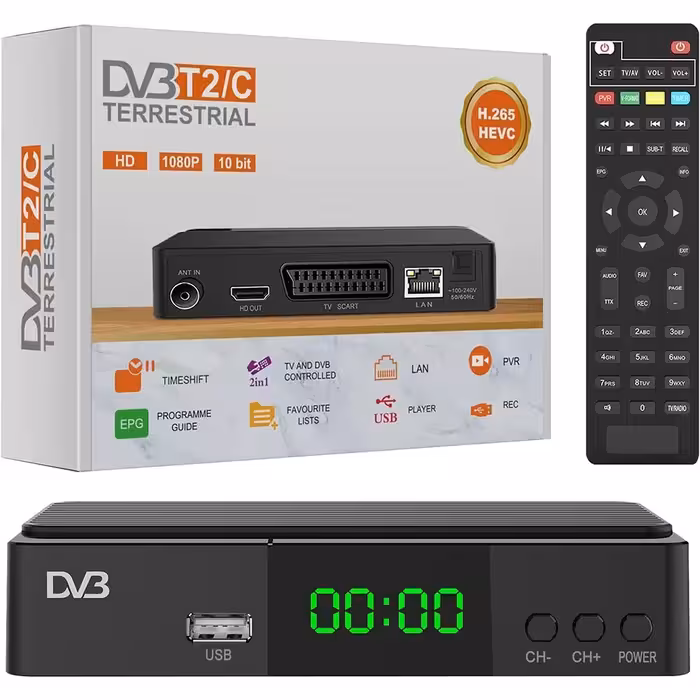 گیرنده دیجیتال DVB-T2C H.265 HEVC برند Dcolor