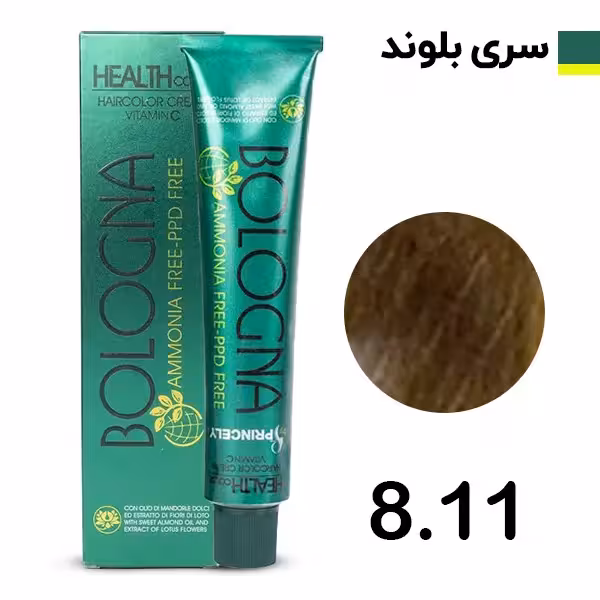 رنگ مو بدون آمونیاک بلونیا سری زیتونی رنگ بلوند زیتونی روشن شماره 811 Bologna