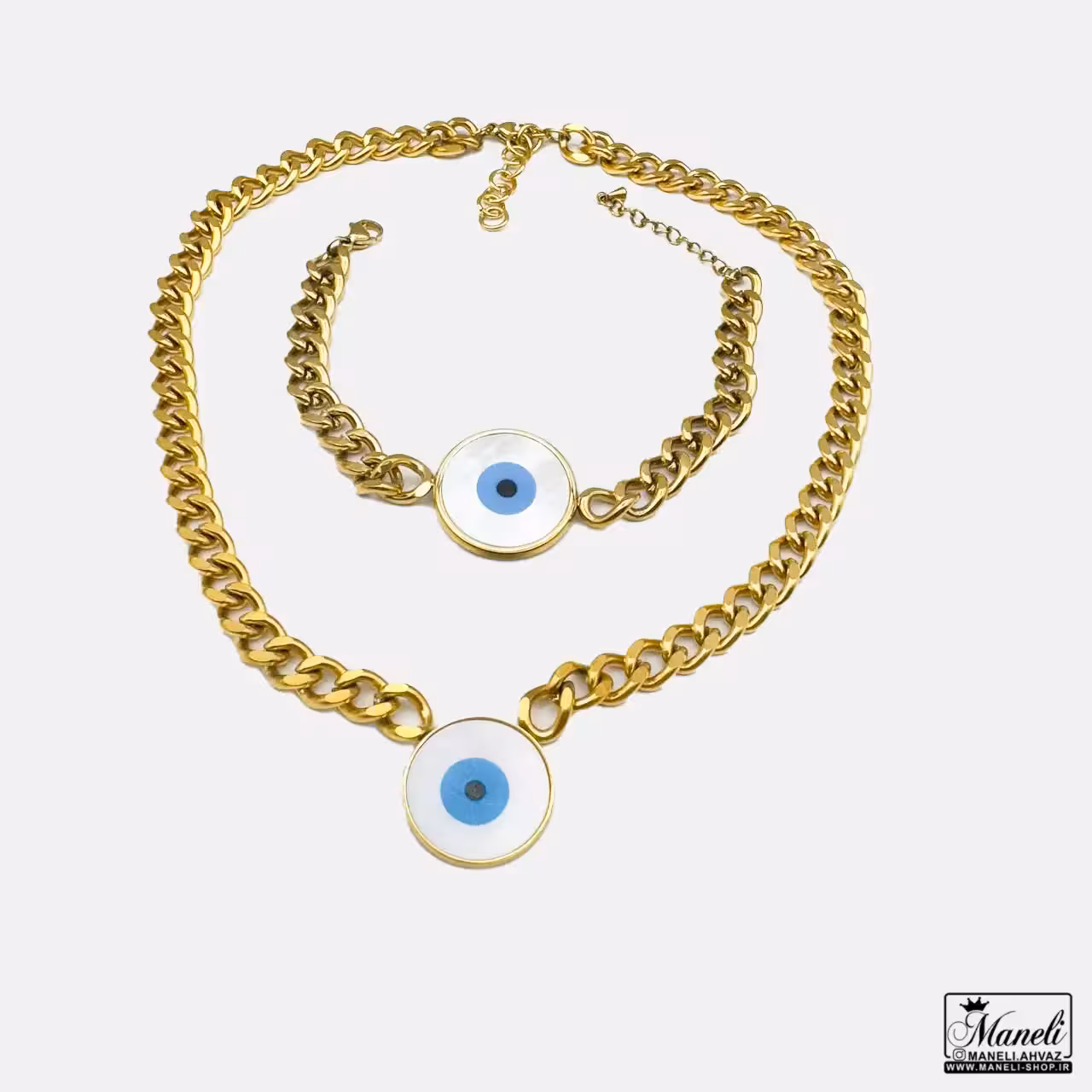 ست دستبند و گردنبند چشم نظر | کارتیری 140307107