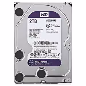 هارددیسک اینترنال برند وسترن دیجیتال مدل Purple WD20PURZ با ظرفیت 2 ترابایت