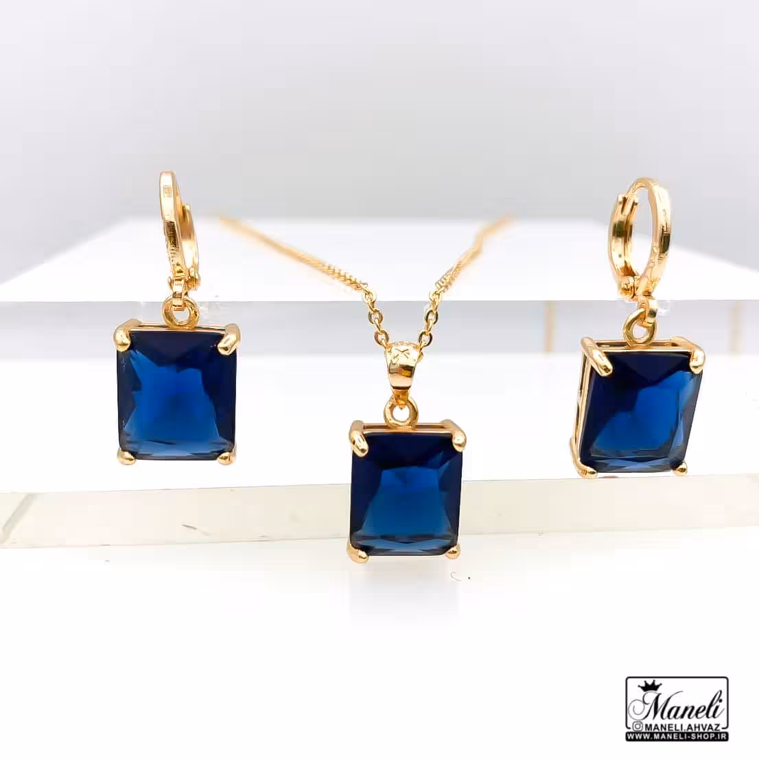 نیم ست نگین سورمه ای ysx : رنگ ثابت وضدحساسیت