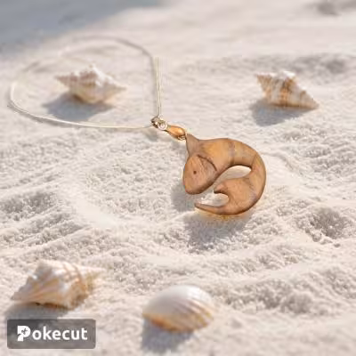 آویز ماهی چوب گردو دستساز