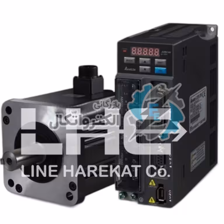 پک کامل سروو موتور مدل delta دلتا 1kw کیلووات ترمزدار 2000 دور rpm مدل ECMA-E21310S9 کد درایو ASD-B2-1021-B سری B2