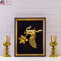 تابلو دکوراتیو، طرح طاووس، ورق طلا