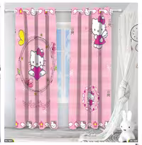 پرده دخترانه طرح کیتی کد FL1828
