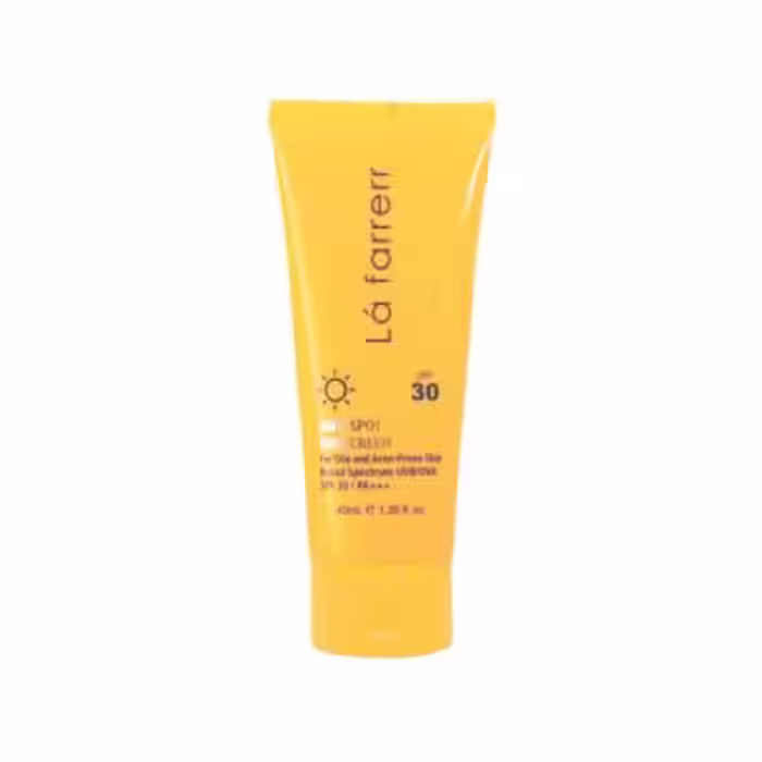 کرم ضد آفتاب و ضد لک فاقد چربی SPF30 لافارر مناسب پوست چرب و مستعد آکنه حجم 40 میلی لیتر - بی رنگ