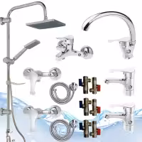 ست15عددی شیرالات اهرمی مدل قهرمان  با علم دوش رسوبگیر اتومات