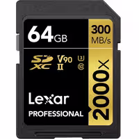 کارت حافظه لکسار SD 2000x ظرفیت 64 گیگابایت سرعت 300m/s