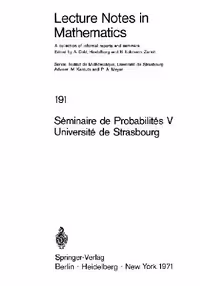 خرید و دانلود نسخه کامل کتاب Séminaire de Probabilités V