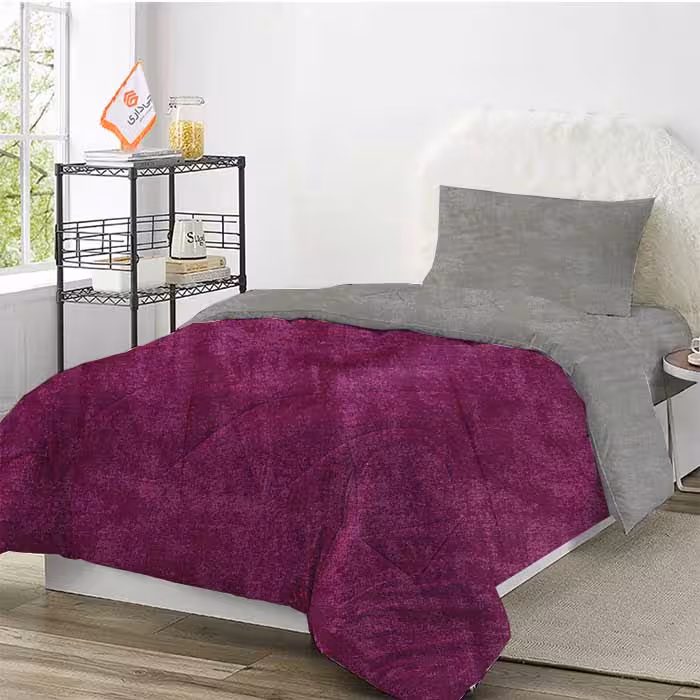 روتختی ترک طرح پتینه نقره ای بنفش یک نفره