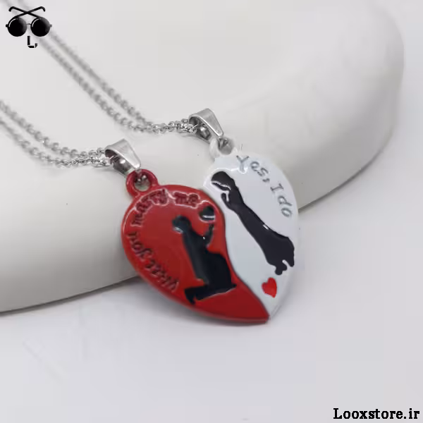 گردنبند ست قلبی مگنت دار طرح نامزدی!