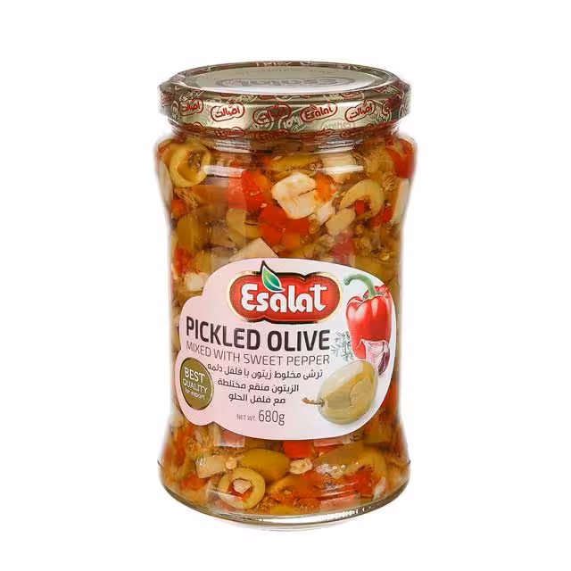 ترشی مخلوط زیتون و فلفل دلمه اصالت 680 گرمی