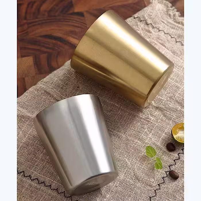 لیوان استیل طلایی