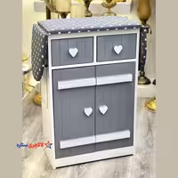 میز اتو و جای چرخ خیاطی تبلتی 2 کشو تمام ام دی اف و چوب طوسی کد222