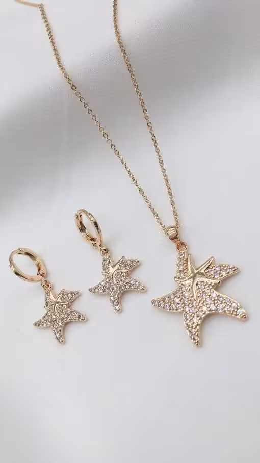 نیم ست رنگ ثابت استیل طرح ستاره کد 0215