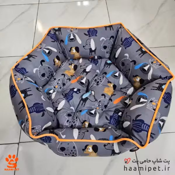 تشک سگ و گربه شش ضلعی طرح سگ های رنگی