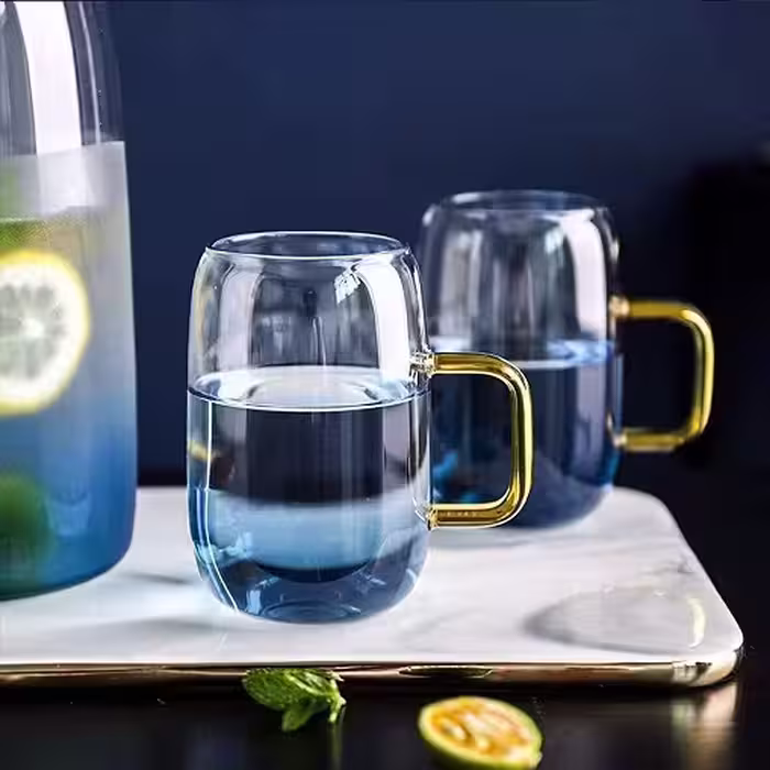 لیوان پیرکس جفتی 300 میلی لیتر وارداتی درجه یک سفارش ترکیه art cup کد albirx-8087495