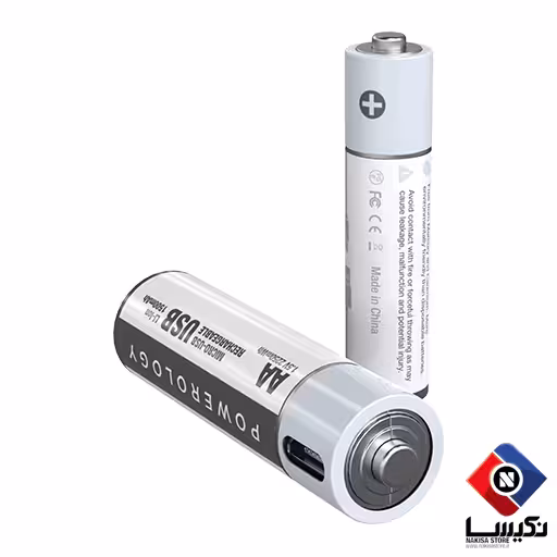 باتری قلمی قابل شارژ سایز 2AA برند پاورولوژی Powerology