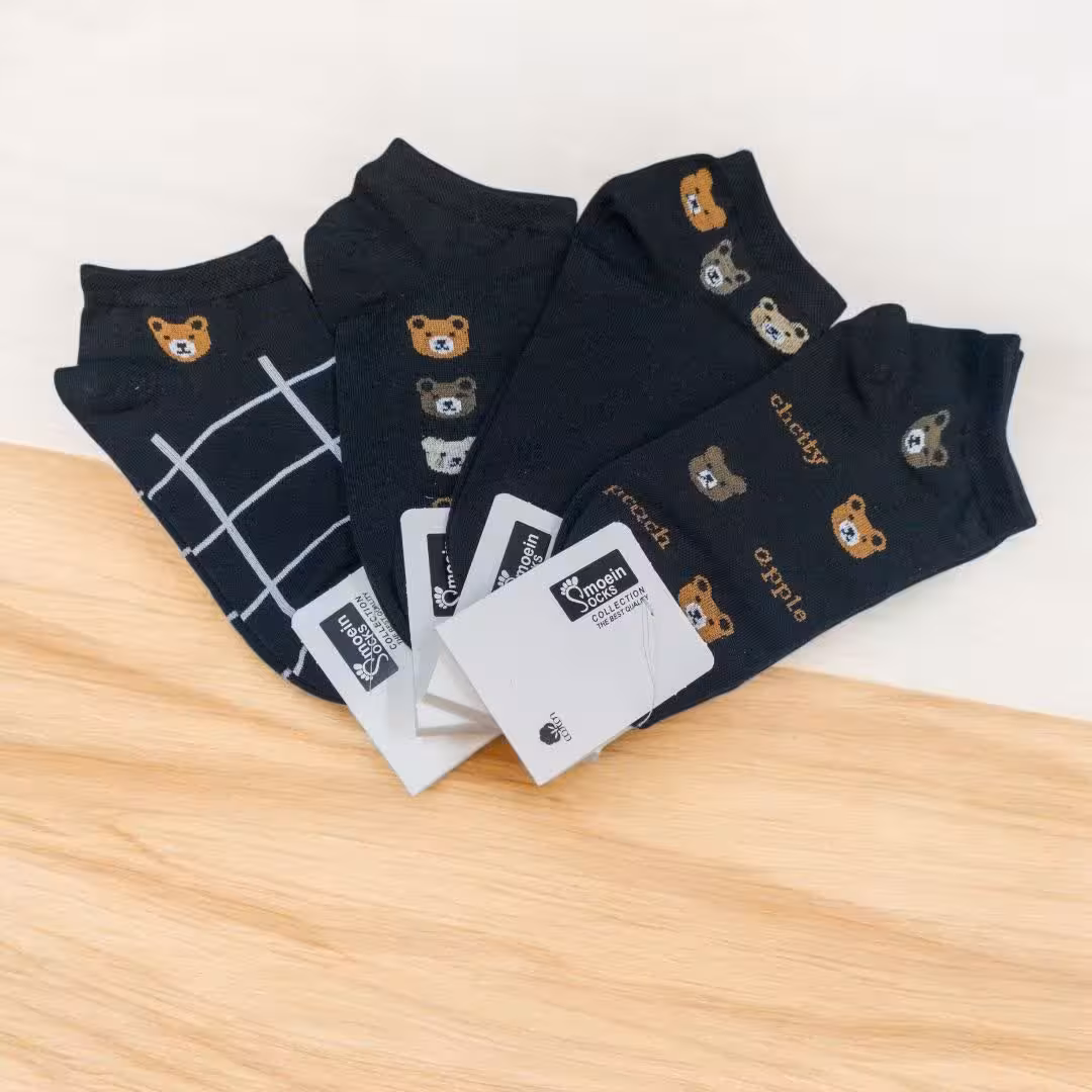 جوراب مچی کارت سفید طرح تدی پهارخانه opple