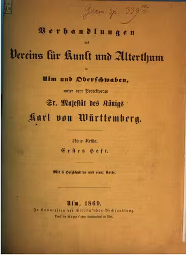 خرید و دانلود نسخه کامل کتاب Verhandlungen des Vereins für Kunst und Altertum in Ulm und Oberschwaben