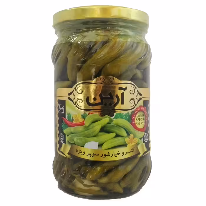 کنسرو خیارشور سوپر ویژه آرین حجم 680 گرم