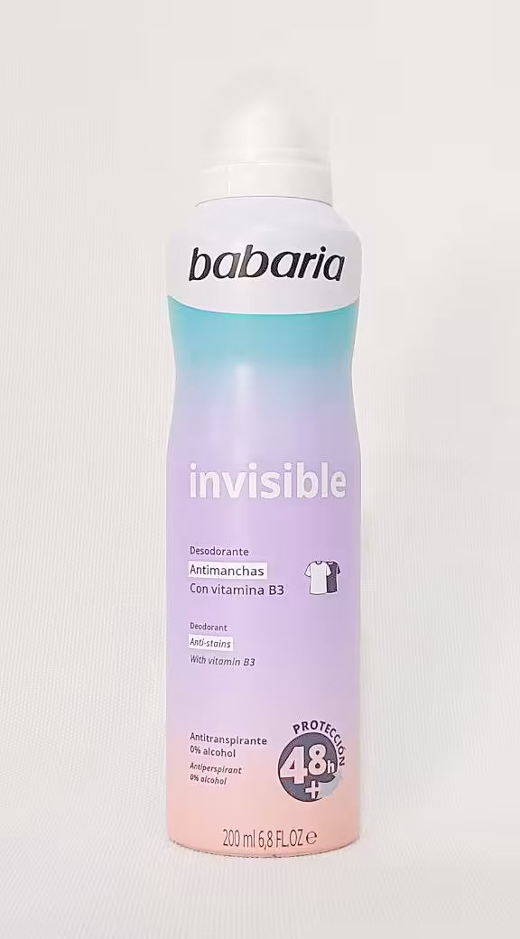اسپری ضد تعریق باباریا مدل اینویزیبل ماندگاری 48 ساعت | babaria invisible 200 ml