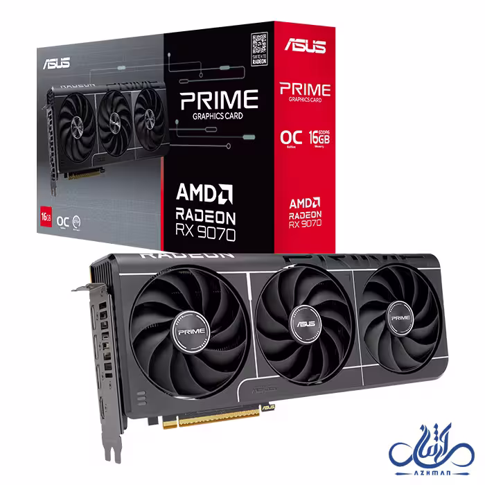 کارت گرافیک ایسوس مدل RX 9070 PRIME OC با 16 گیگابایت حافظه DDR6