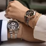 ساعت مچی ست استیل رومانسون رزگلد نقره ای مدل MT2025-58G (سه موتوره)